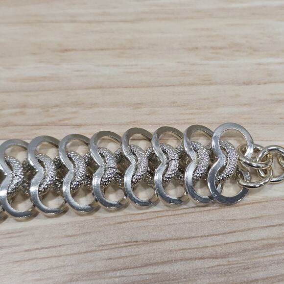 Vintage 60's Retro Silver Tone 15" Aluminum Link Chain Necklace Marked Germany - Picture 6 of 9
